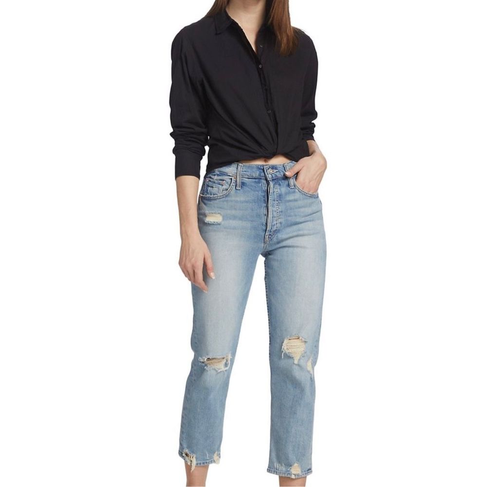 Xirena Cotton Black Button Down Top Size Large